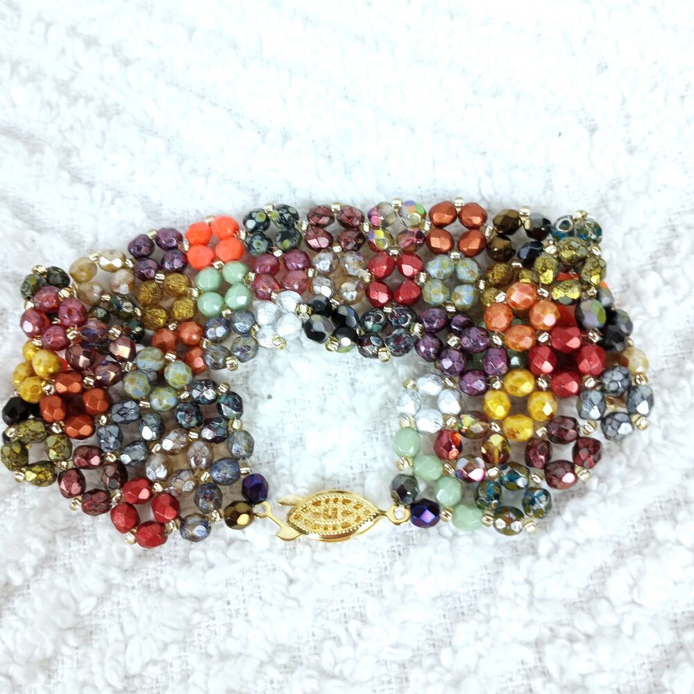 HANDMADE ~ Patchwork Pondo Bracelet 7½" - Picture 5 of 5